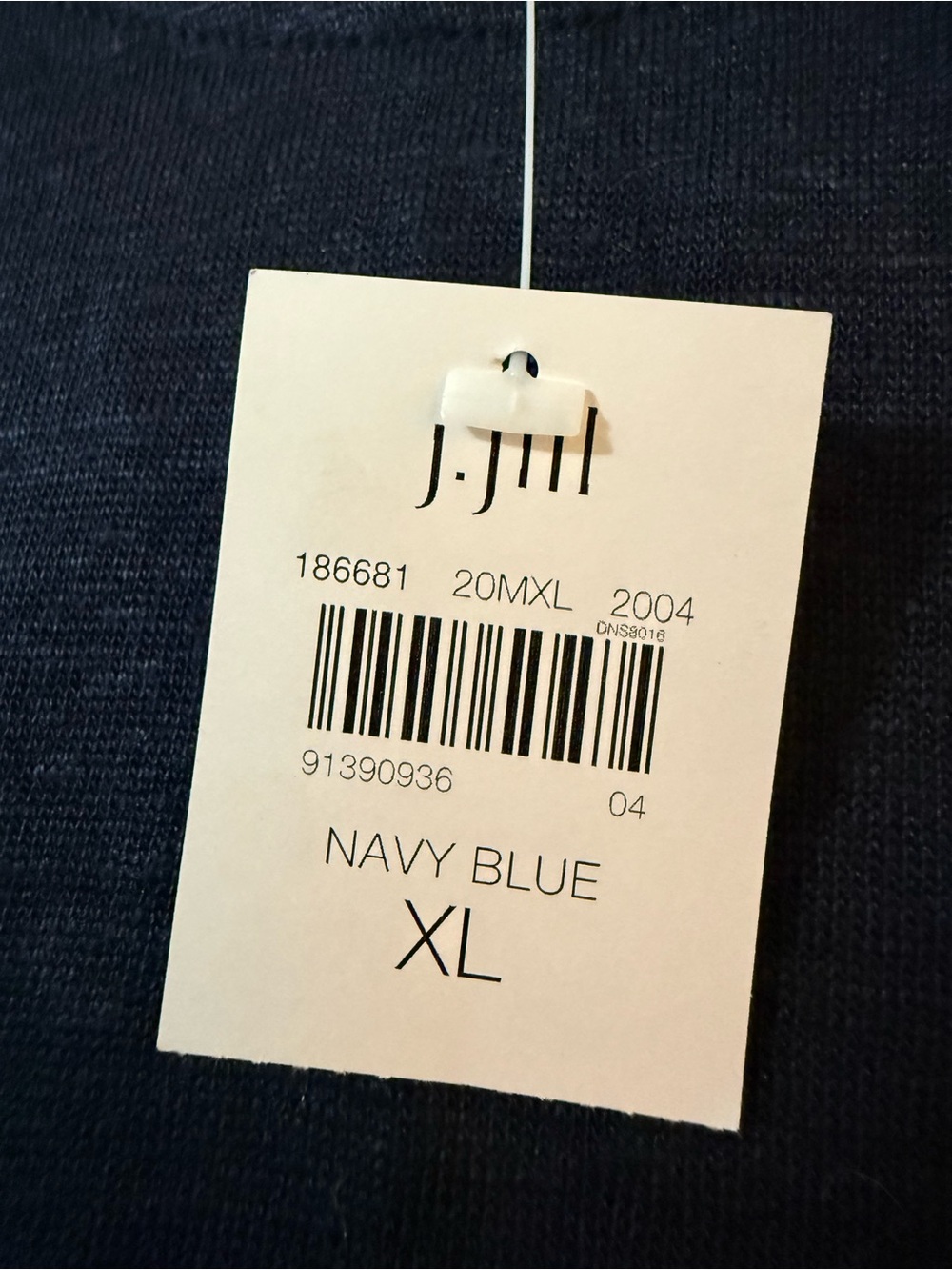 J. Jill Love Linen Navy Blue Crew Neck Top Shirt Decorative Trim NWT Size XL - Picture 6 of 9